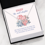 Enjoy the Next Chapter May You Be Proud of the Work You Have Done Scripted Love Necklace - Graduation Gift