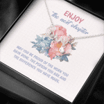 Enjoy the Next Chapter May You Be Proud of the Work You Have Done Scripted Love Necklace - Graduation Gift
