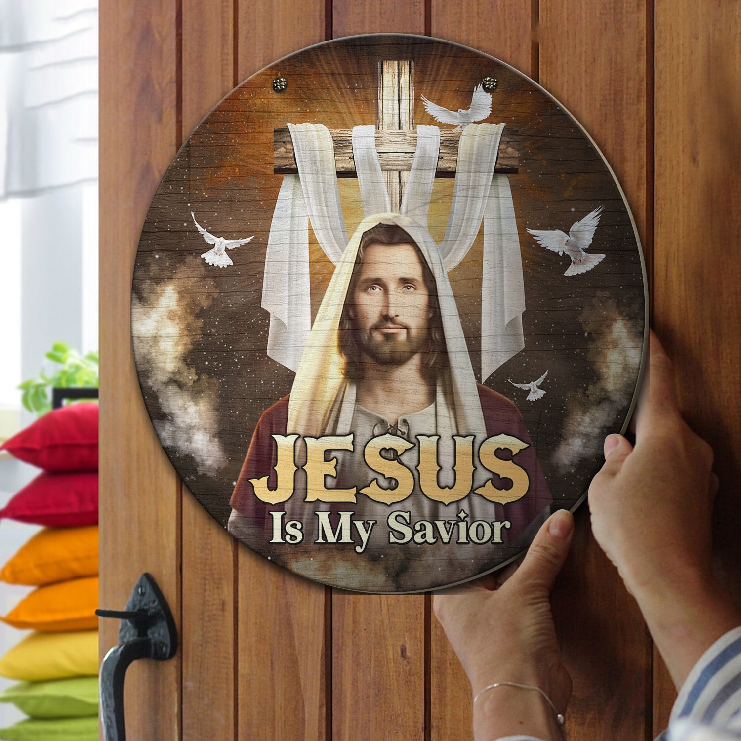 1. Jesus Is My Savior Door Sign (3) Door Sign Mockup 13