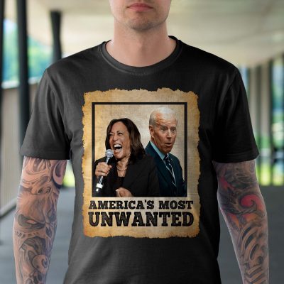 Alternative view of America's Most Unwanted Funny Biden Harris T-Shirt - Anti Biden Harris Shirt