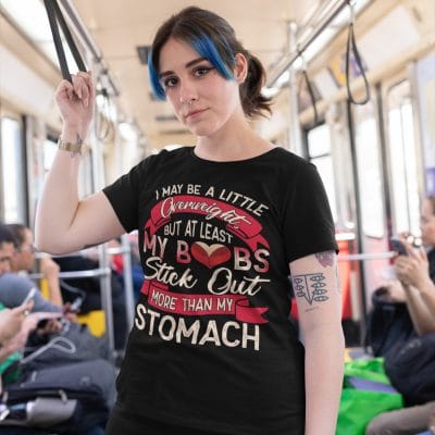 Alternative view of I May Be A Little Overweight But At Least My Boobs Stick Out More Than My Stomach T-Shirt - Funny Chubby Girl V-Neck
