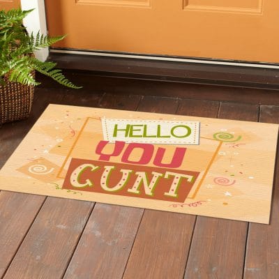 Alternative view of Hello You Cunt Funny Sarcasm Entrance Indoor Outdoor Decorative Doormat