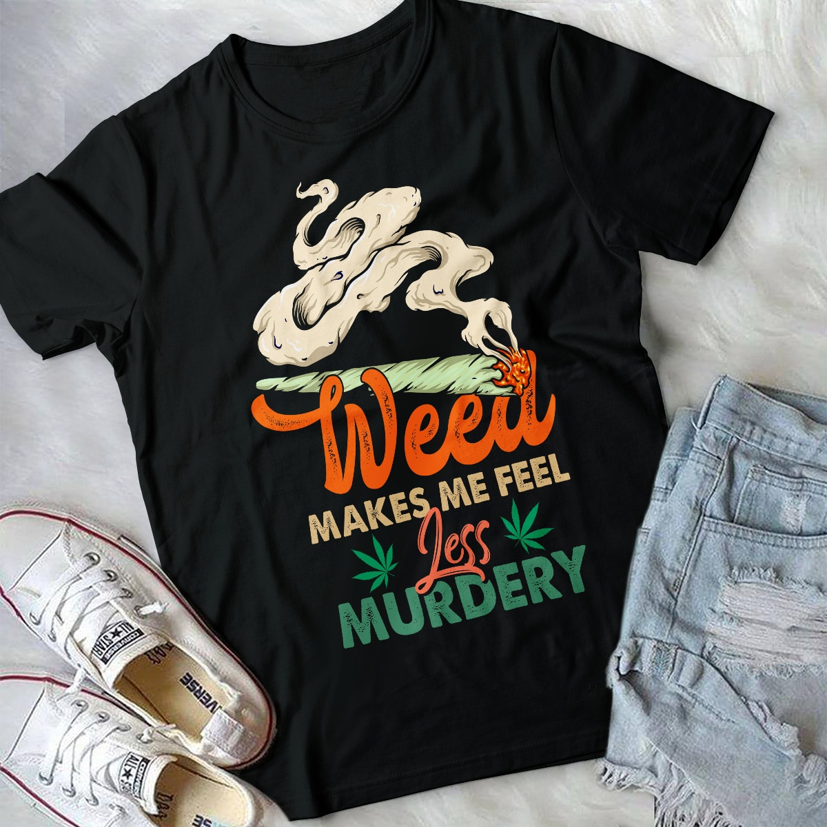 3VT. Weed Makes Me Feel shirt mk2