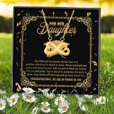 Alternative view of For Our Daughter Our Little Girl Has Grown Up Too Fast And Another Milestone Infinity Heart Pendant Necklace