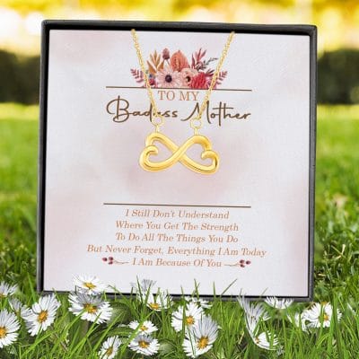 Alternative view of To My Badass Mother I Still Don't Understand Where You Get The Strength Infinity Heart Pendant Necklace