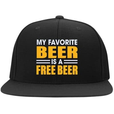 beer 2, Black, Flat Bill Premium Snapback