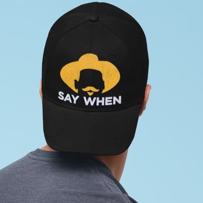 Alternative view of Say When Funny Twill Cap - High-Profile Snapback Hat