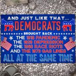 And Just Like That Democrats Brought Back All At The Same Time Entrance Indoor Outdoor Decorative Doormat