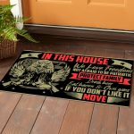 2VT. In This House We Love Freedom Doormat Mockup 1