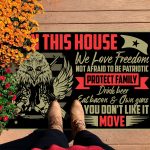2VT. In This House We Love Freedom Doormat mockup 7