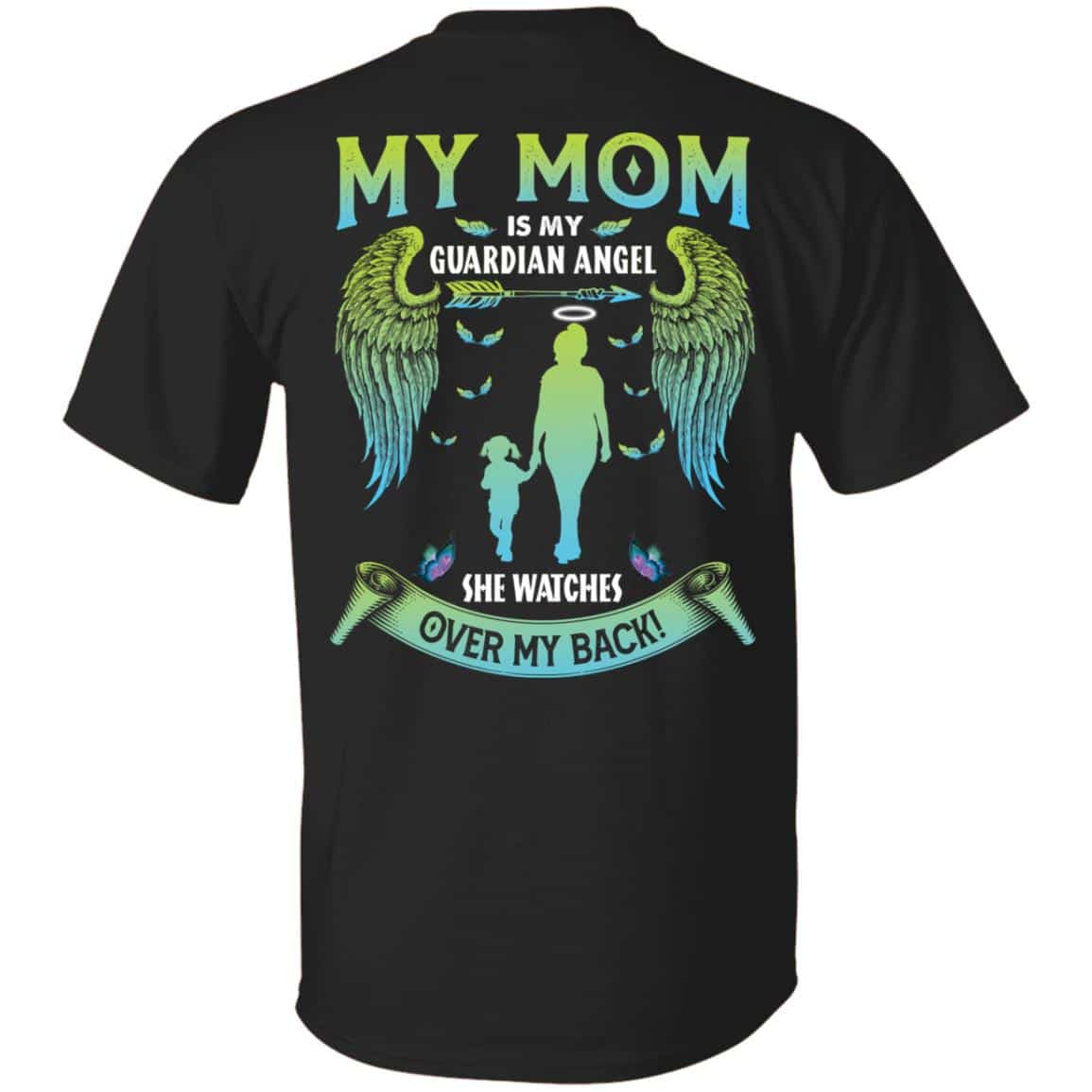 2O. Guardian Angel (Mom & Daughter) 1, Black, Unisex T-Shirt