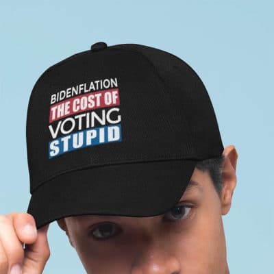 Alternative view of Bidenflation The Cost Of Voting Stupid Funny Anti Biden Twill Cap - High-Profile Snapback Hat - Trucker Hat