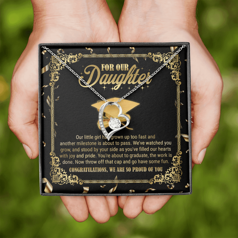 For Our Daughter Our Little Girl Has Grown Up Too Fast And Another Milestone Forever Love Heart Pendant Necklace For Our Daughter Our Little Girl Has Grown Up Too Fast And Another Milestone Forever Love Heart Pendant Necklace