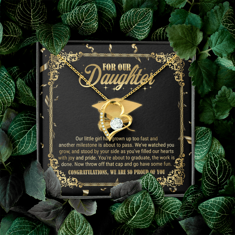 For Our Daughter Our Little Girl Has Grown Up Too Fast And Another Milestone Forever Love Heart Pendant Necklace For Our Daughter Our Little Girl Has Grown Up Too Fast And Another Milestone Forever Love Heart Pendant Necklace