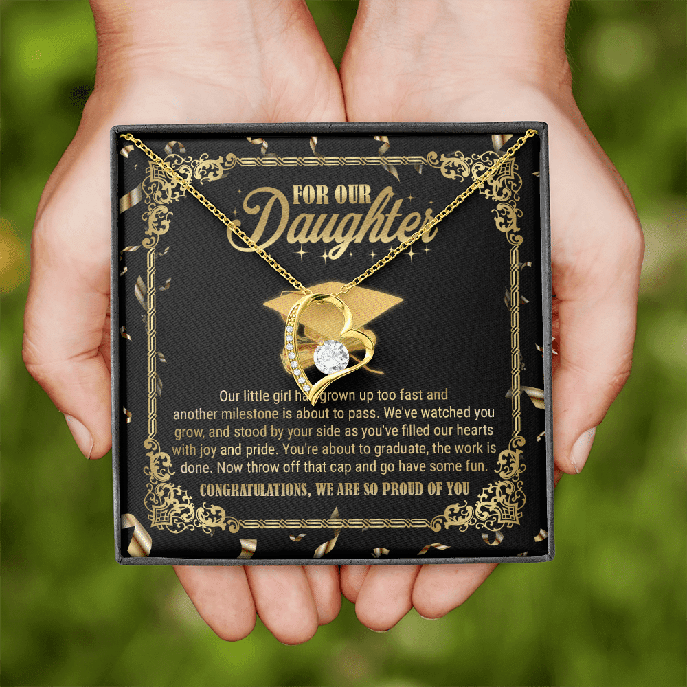 For Our Daughter Our Little Girl Has Grown Up Too Fast And Another Milestone Forever Love Heart Pendant Necklace For Our Daughter Our Little Girl Has Grown Up Too Fast And Another Milestone Forever Love Heart Pendant Necklace
