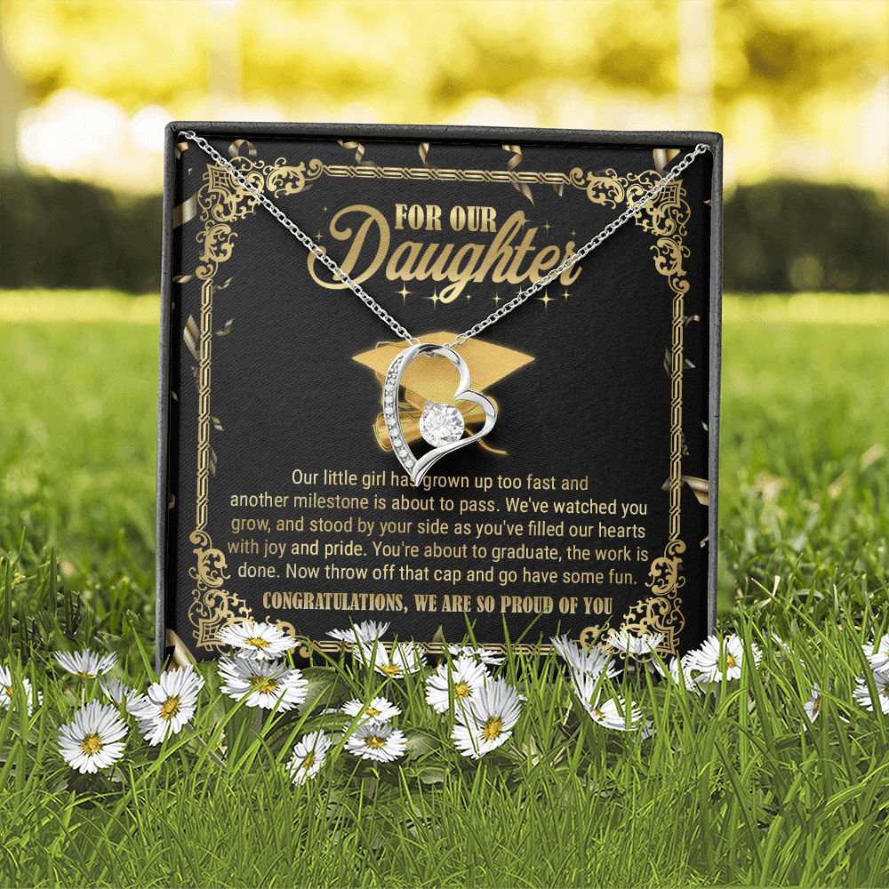 For Our Daughter Our Little Girl Has Grown Up Too Fast And Another Milestone Forever Love Heart Pendant Necklace For Our Daughter Our Little Girl Has Grown Up Too Fast And Another Milestone Forever Love Heart Pendant Necklace