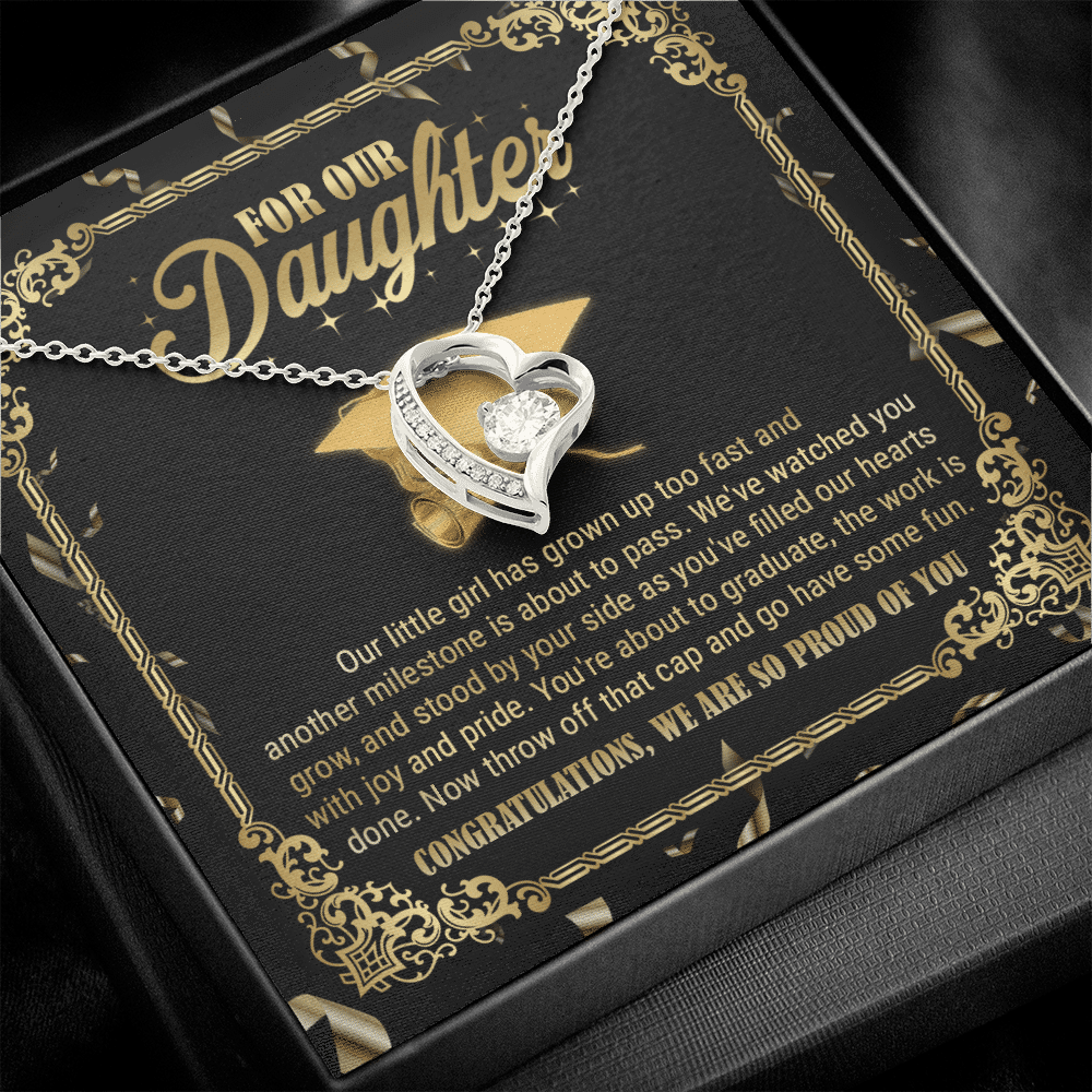 For Our Daughter Our Little Girl Has Grown Up Too Fast And Another Milestone Forever Love Heart Pendant Necklace For Our Daughter Our Little Girl Has Grown Up Too Fast And Another Milestone Forever Love Heart Pendant Necklace
