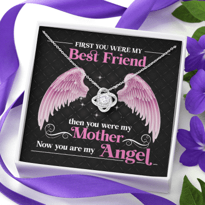 Alternative view of First You Were My Best Friend Then You Were My Mother Now You Are My Angel Love Knot Necklace