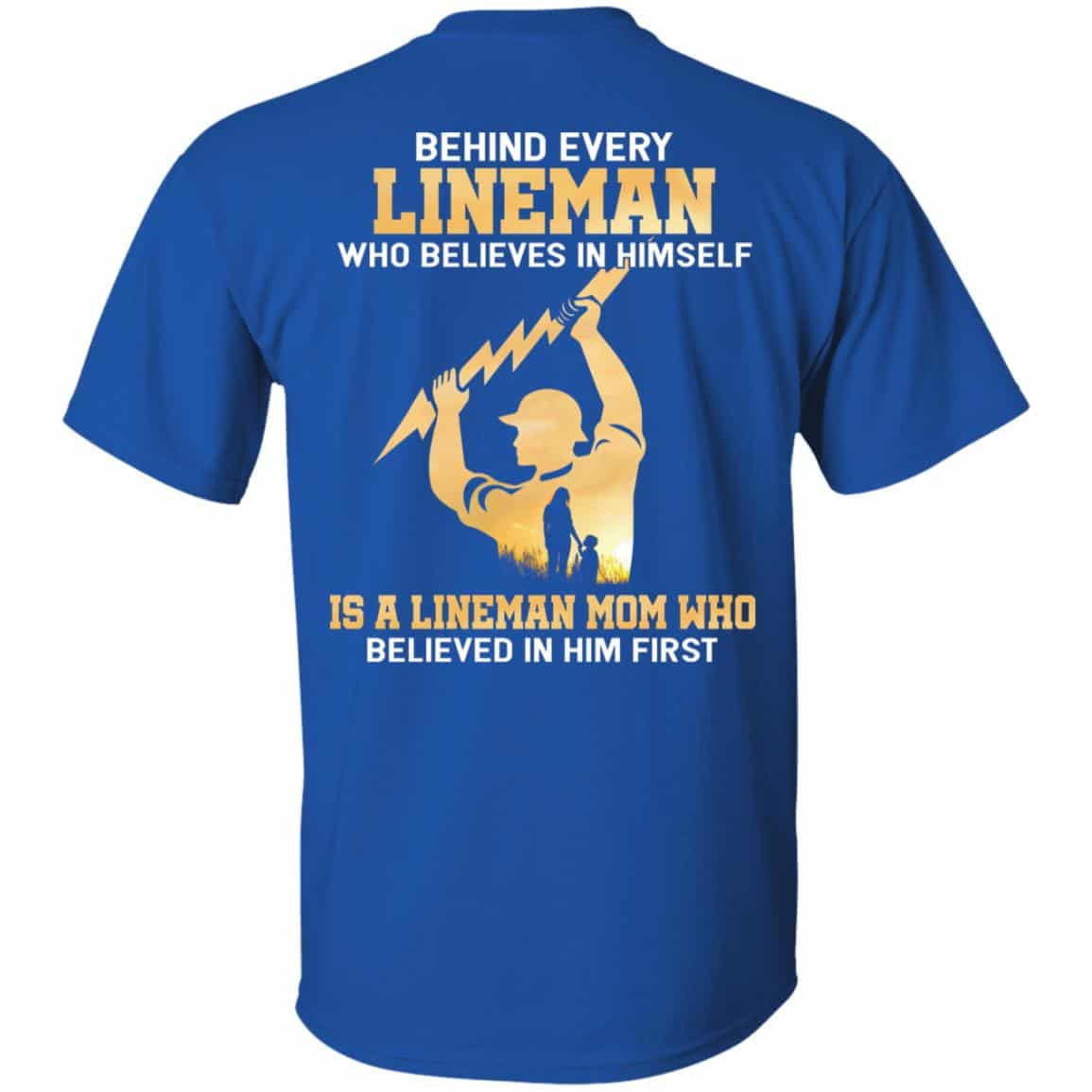 5VT. Behind Every Lineman 1, Royal, Unisex T-Shirt