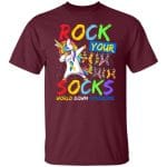 Rock Unicorn 3, Maroon, Unisex T-Shirt
