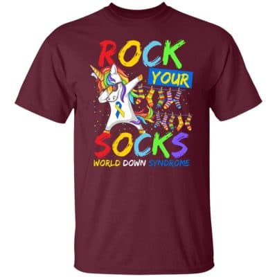 Rock Unicorn 3, Maroon, Unisex T-Shirt