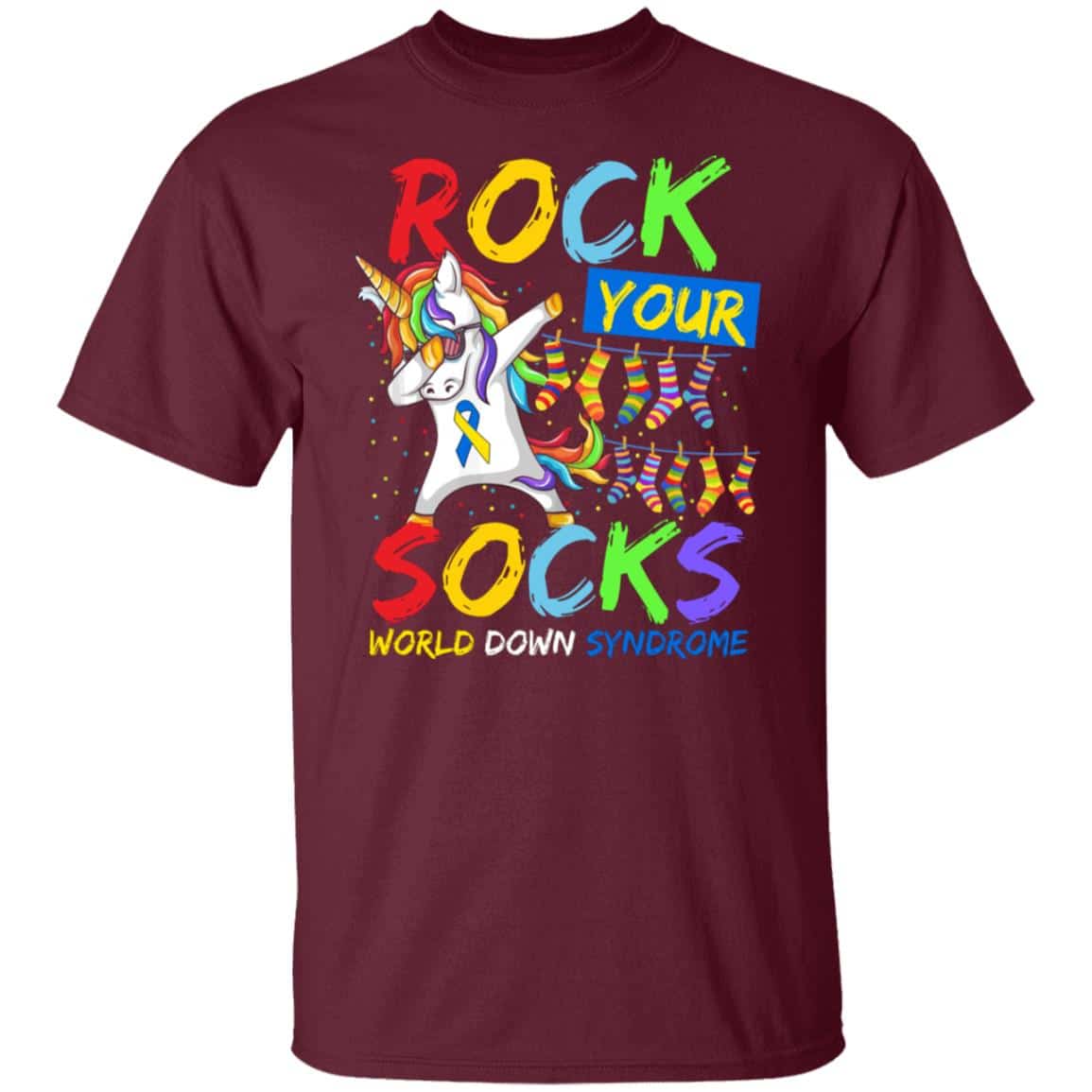 Rock Unicorn 3, Maroon, Unisex T-Shirt