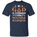 2Th. God Is Stronger MS 3, Navy, Unisex T-Shirt