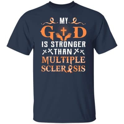 2Th. God Is Stronger MS 3, Navy, Unisex T-Shirt