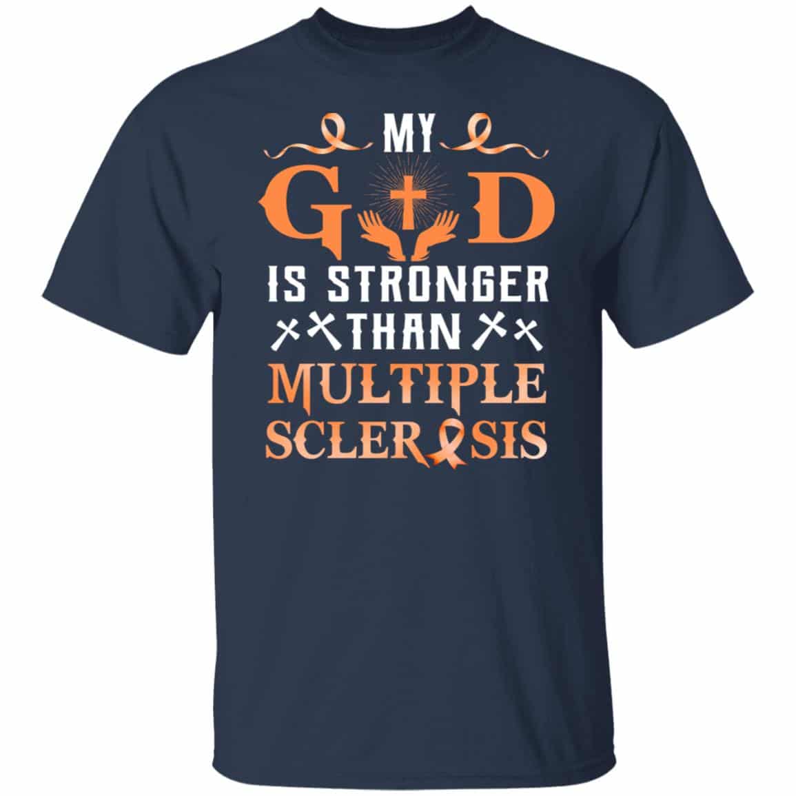 2Th. God Is Stronger MS 3, Navy, Unisex T-Shirt