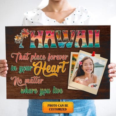 Alternative view of Personalized Photo Hawaii that Place Forever in Your Heart No Matter Where You Live Framed Canvas Prints - Unframed Poster