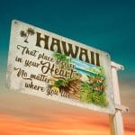 7. Hawaii On Your Heart Metal Sign Metal Sign Mockup 13
