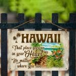 7. Hawaii On Your Heart Metal Sign Metal Sign Mockup 3