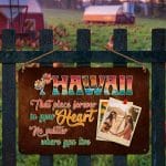 7. Hawaii On Your Heart Metal Sign Custom Photo (Sample Design) Metal Sign Mockup 2