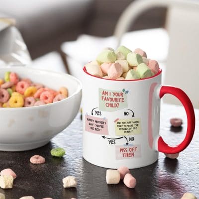 Alternative view of Funny Happy Mother's Day Gifts Am I Your Favourite Child Accent Mug