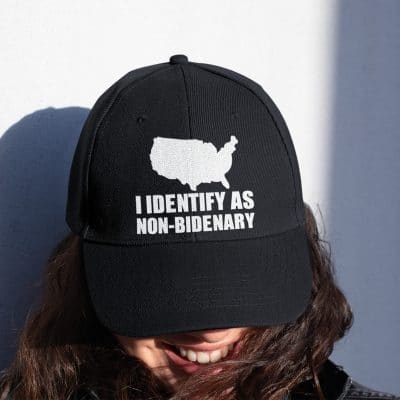 I Identify As Non-Bidenary Twill Cap - High-Profile Snapback Hat