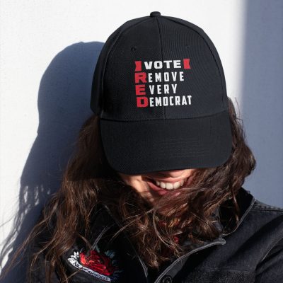 Alternative view of Vote Red Remove Every Democrat Support Trump Twill Cap - Anti Democrat High-Profile Snapback Hat