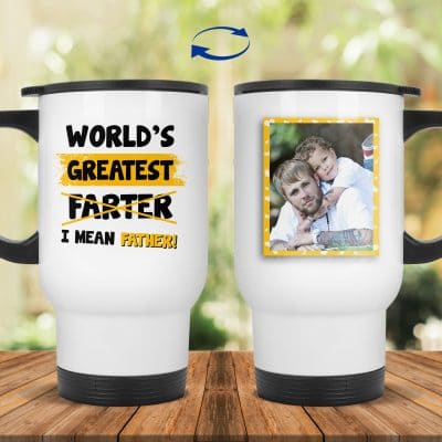 14 oz. White Travel Mug