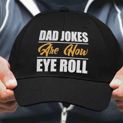 Dad Jokes Are How Eye Roll Funny Dad Twill Cap - High-Profile Snapback Hat