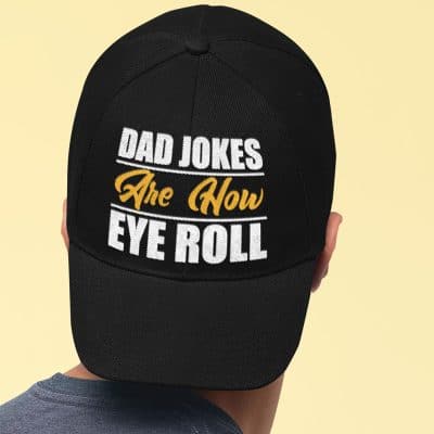 Alternative view of Dad Jokes Are How Eye Roll Funny Dad Twill Cap - High-Profile Snapback Hat