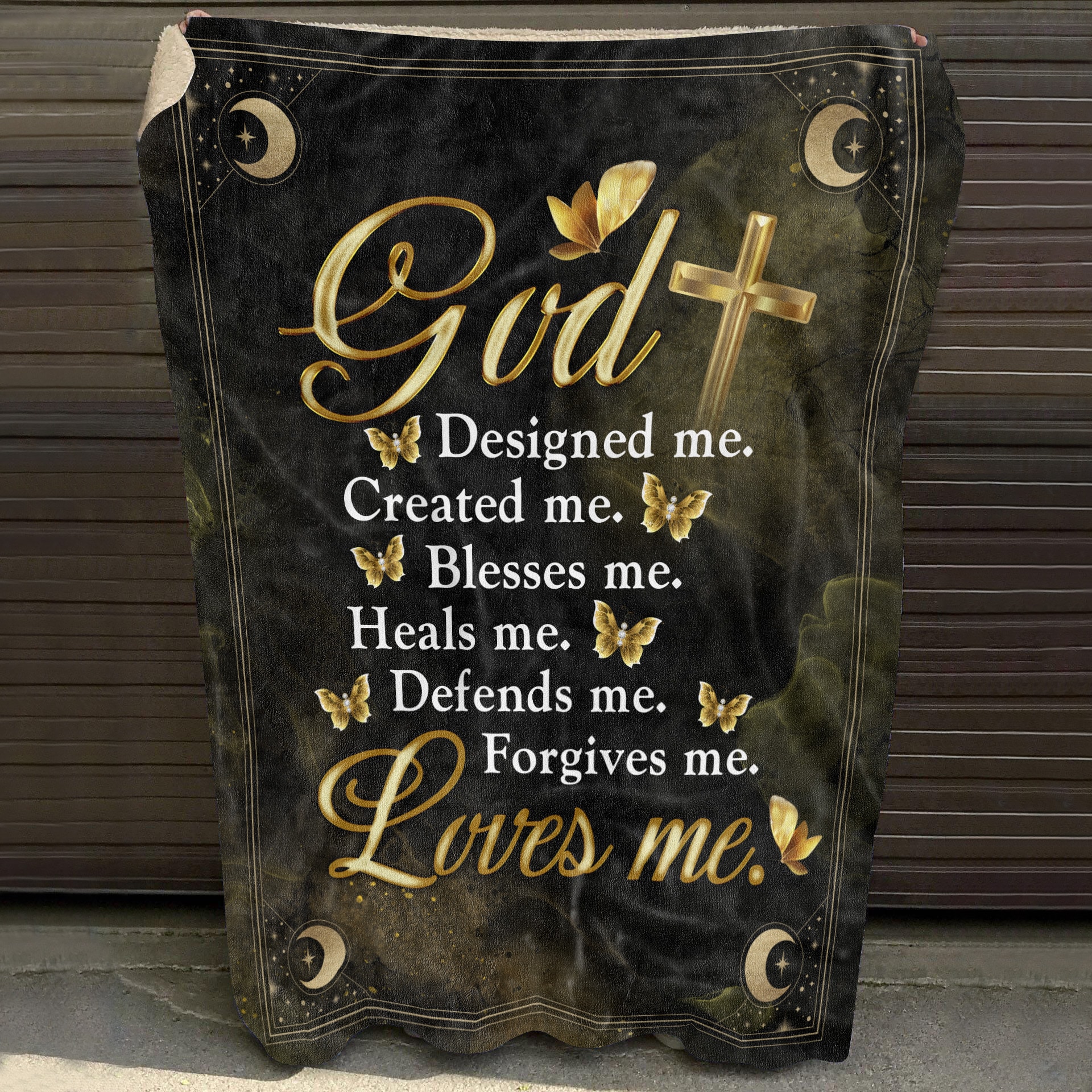 1. God Loves Me Blanket Mockup 10