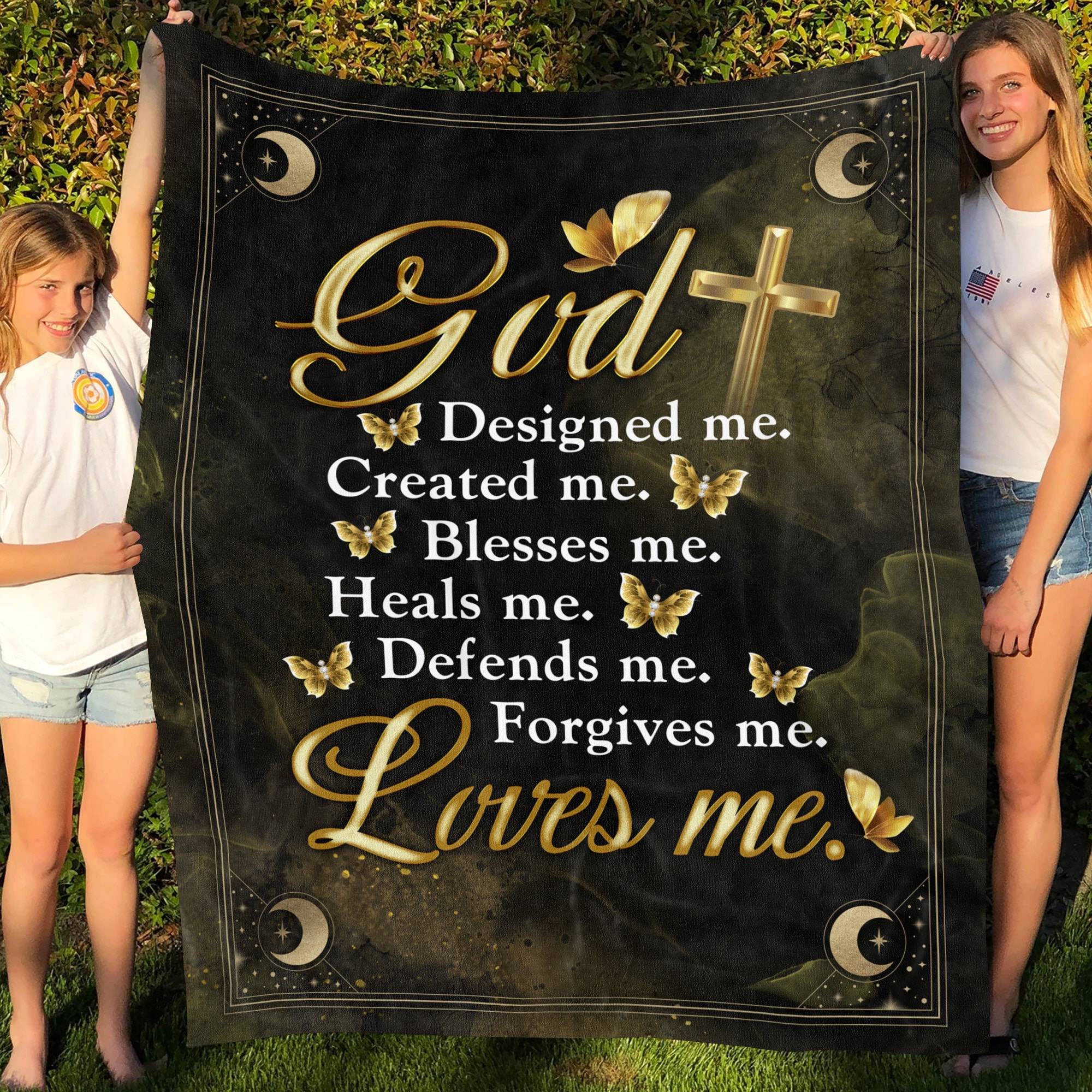 1. God Loves Me Blanket Mockup 5