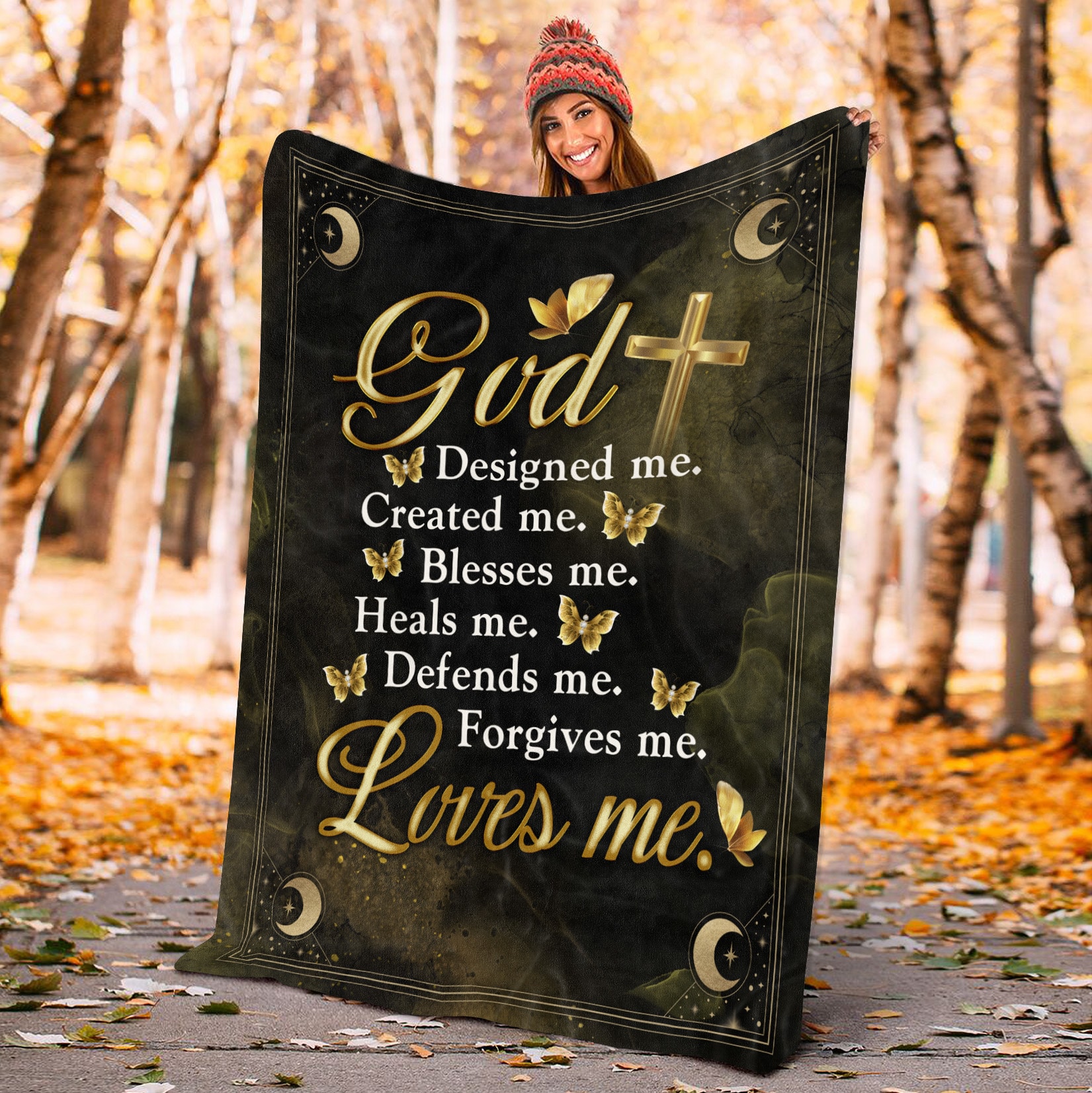 1. God Loves Me Blanket Mockup 7