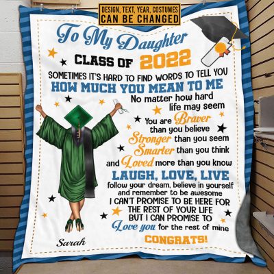 Follow Your Dream And Believe In Yourself Personalized Graduation Gift Fleece Blanket - Sherpa Blanket