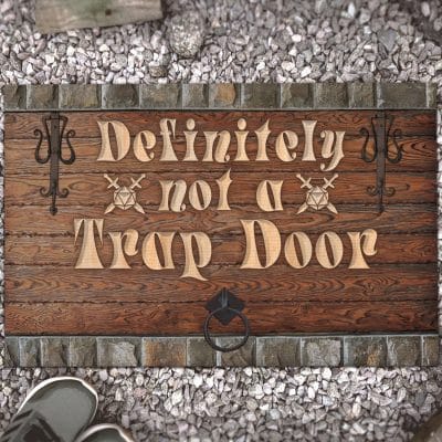 Definitely Not a Trap Door - Funny Game Indoor Outdoor Doormat