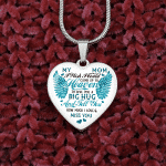 My Mom I Wish I Could Climb Up to Heaven I Miss You Heart Pendant Necklace - Bangle
