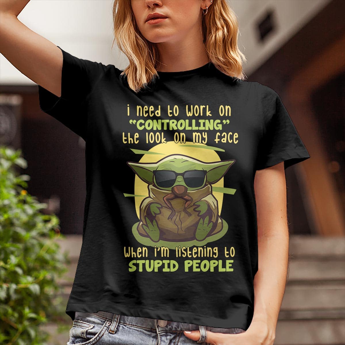 1O_ Stupid People black-8_ 2D Lady T-Shirt Life Style