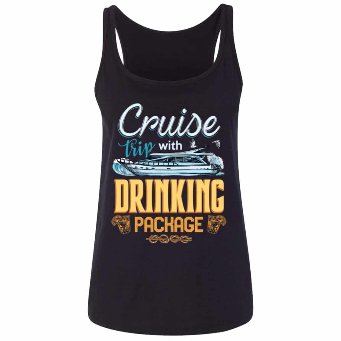 3Th. Cruise Trip, Black, Ladies Tank Top