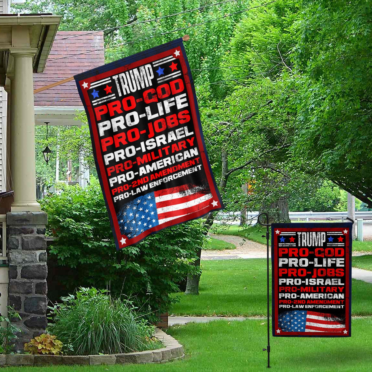 3O. Turmp Pro God (30x40) Garden & House Mockup 1
