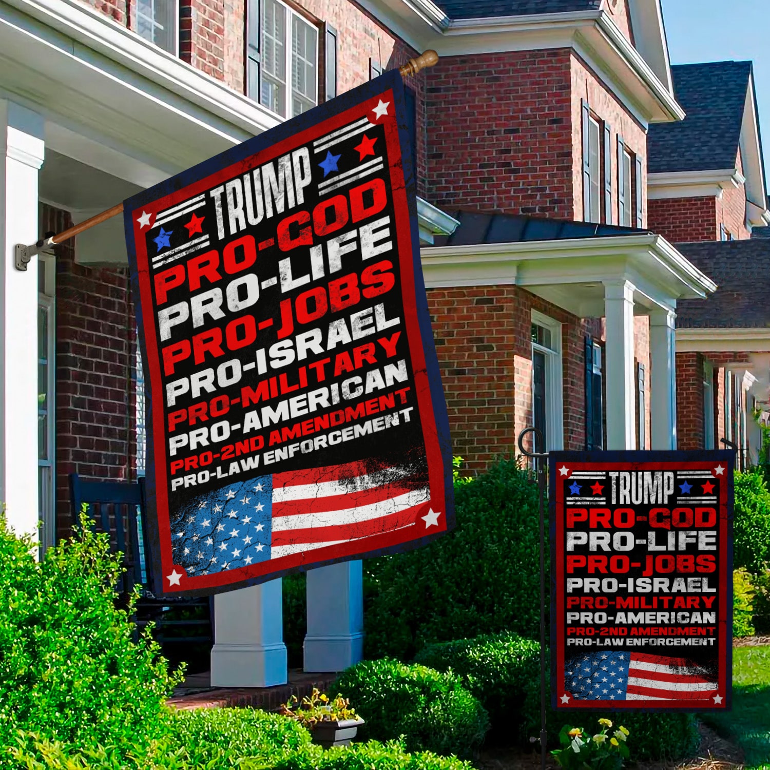 3O. Turmp Pro God (30x40) Garden & House Mockup 2