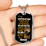 Personalized Photo To My Stepped Up Dad Thank You For Stepping Dog Tag Pendant Necklace